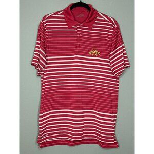 Ping Iowa State University Red Striped SS Polo Shirt Men's Medium